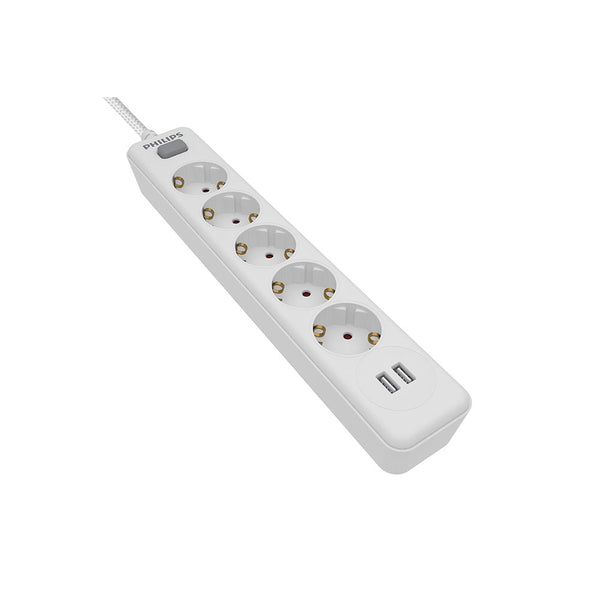 Regleta 5 Tomas + 2 Puertos Usb De 2,4A Spn3052Wa/10 Philips