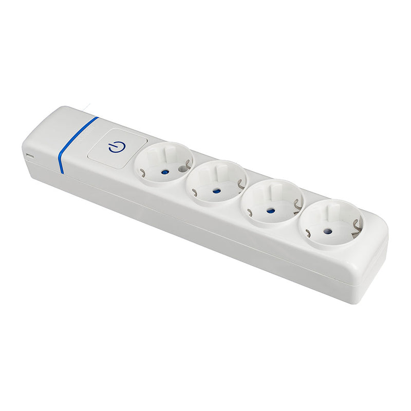 Multiple base of 4 sockets 2P+T, 16A 250V with illuminated switch, 8004Pil Solera