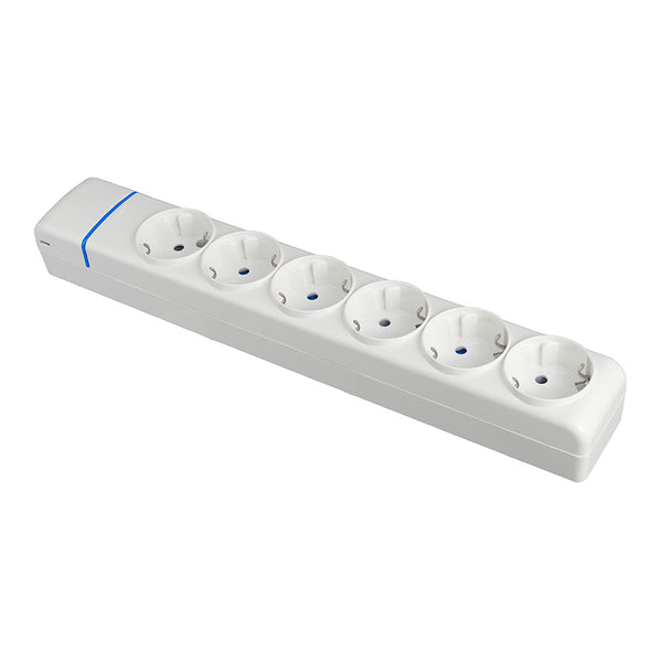 Multiple base of 6 sockets 2P+T, 16A 250V, 8006P Solera