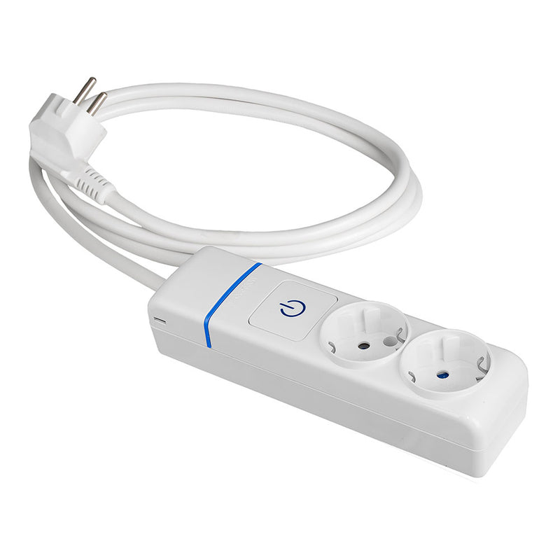 Prolongador Con 2 Tomas 2P+T, 16A 250V Con Interruptor Luminoso,   1,5 M De Cable H05Vv-F 3G1,5Mm², 8012Pil Solera