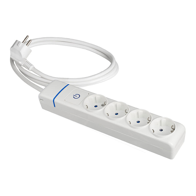 Prolongador Con 4 Tomas 2P+T, 16A 250V Con Interruptor Luminoso,   1,5 M De Cable H05Vv-F 3G1,5Mm², 8014Pil Solera