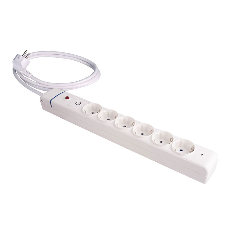 Extension Cord With 6 Sockets 2P+T, 16A 250V, Max,3680W 850°C Gwt 61Ilso Solera