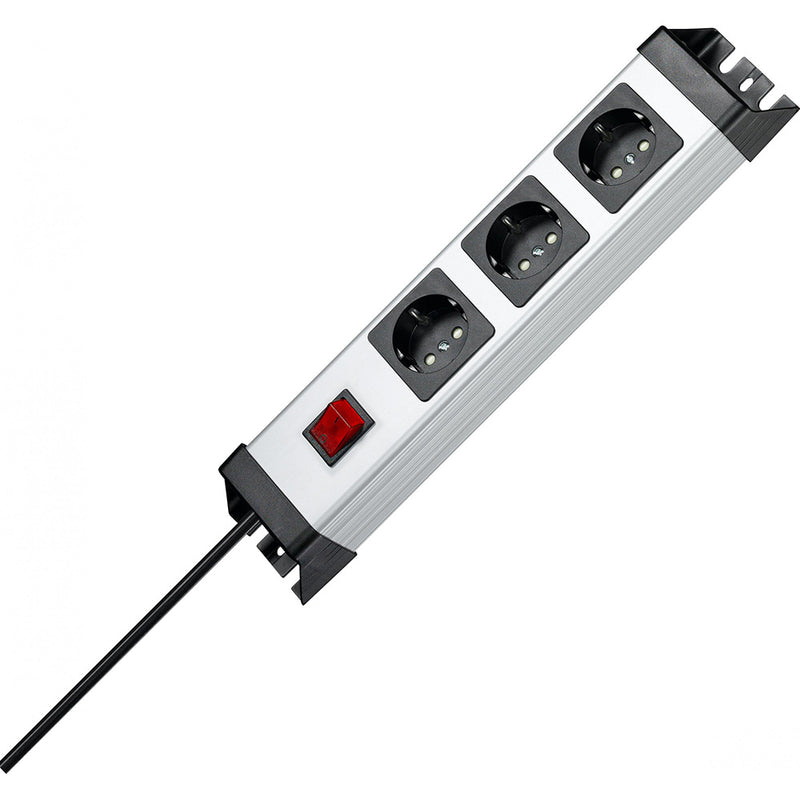 Prolongador 3 Tomas (2P+T Tipo F) + 1 Interruptor