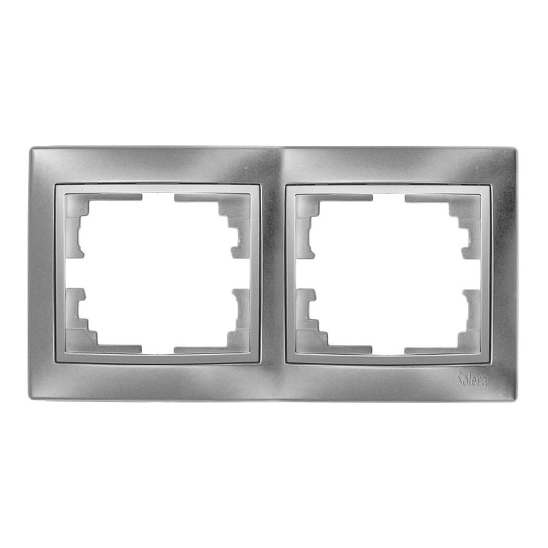 Frame For 2 Horizontal Elements Silver 154X81X10Mm Europa Series Solera Erp72Au