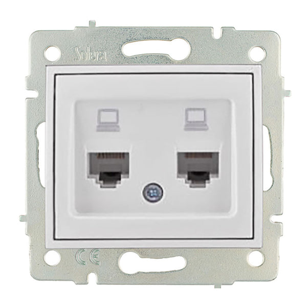 Double Data Socket Rj4 Cat6 Europa Series Solera Erp88/2