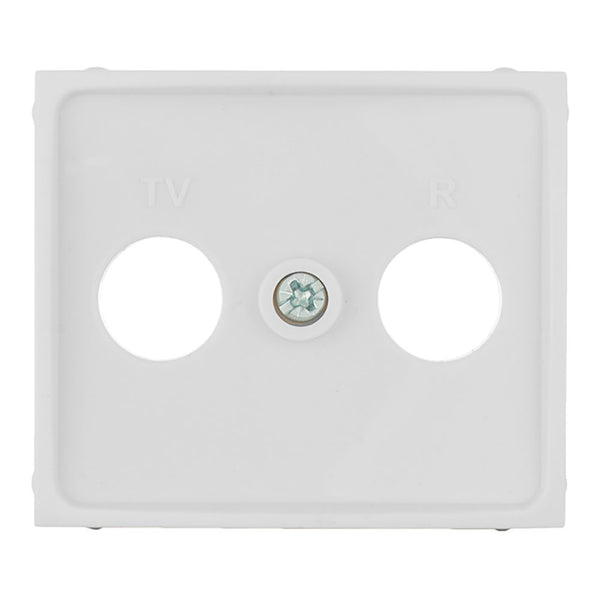 Cover for TV/R signal socket, white colour, Europa Solera series, Erp47Tlv