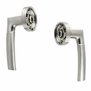 Manilla de aluminio Belenus con Roseta Redonda en acabado níquel combinado para puertas