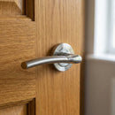 Manilla modelo '430' de ZAMAK con Roseta Redonda bicolor para puertas