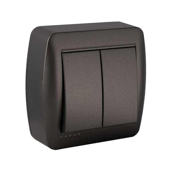 Double Switch 10Ax 250V~, Surface Mounted, Wall Series