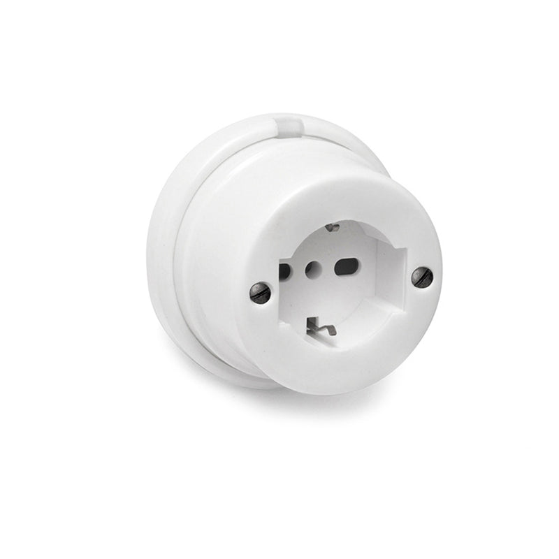 Schuko Socket T/Tl Porcelain Surface Vintage Series 10A 250V