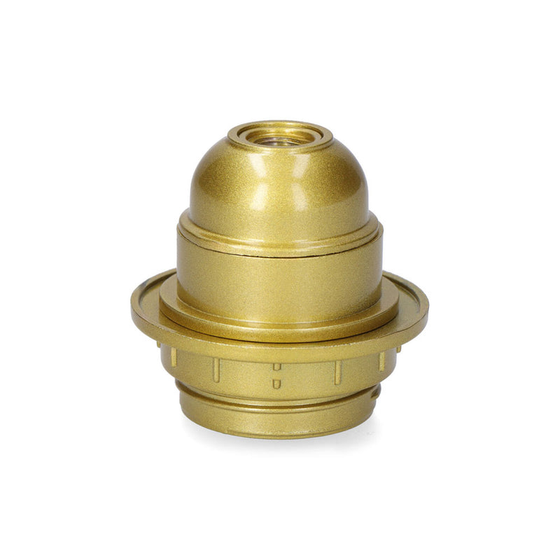 E-27 Gold Semi-Threaded Lamp Holder + Washer (Shrink Wrapped)