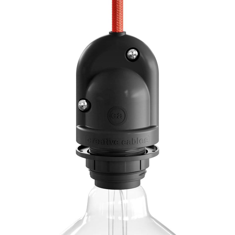 Outdoor E27 Black Lamp Holder, IP65 (Shrink Wrapped)