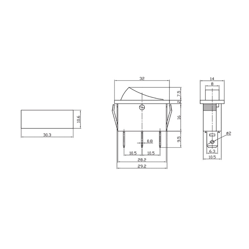 Narrow Recessed Illuminated Switch 15A