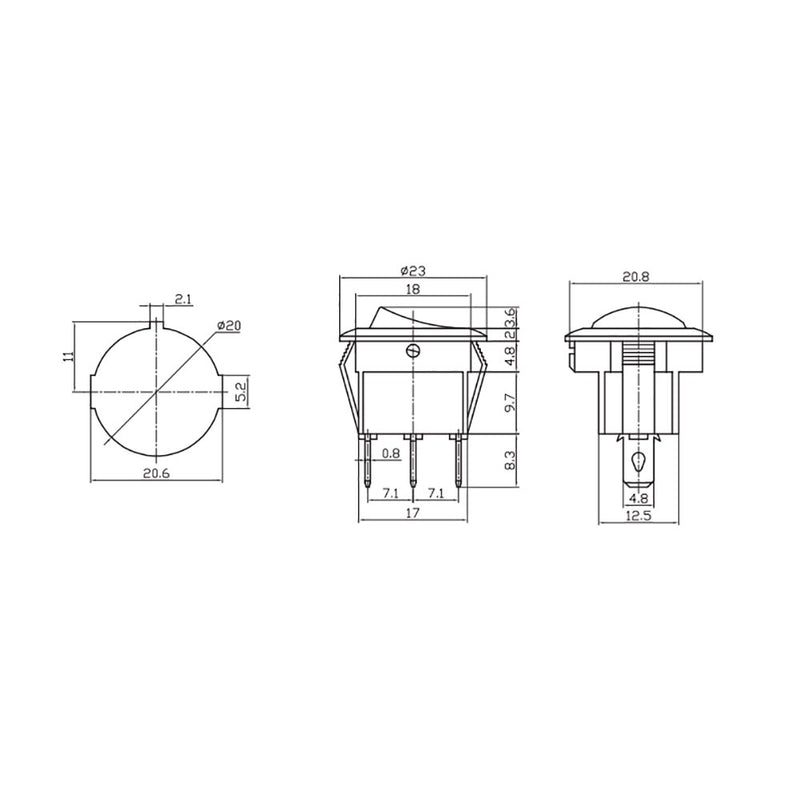 Interruptor Redondo Empotrado 6A