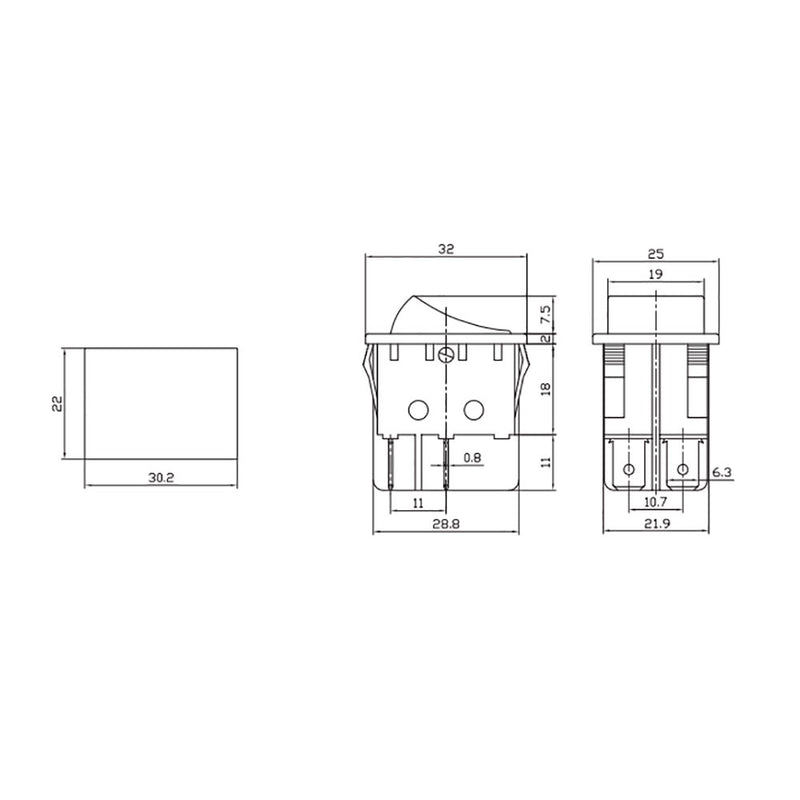 Bipolar Switch 15A 250V Green