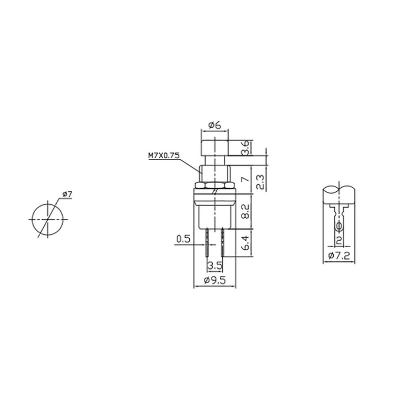 Push button 1A 250V