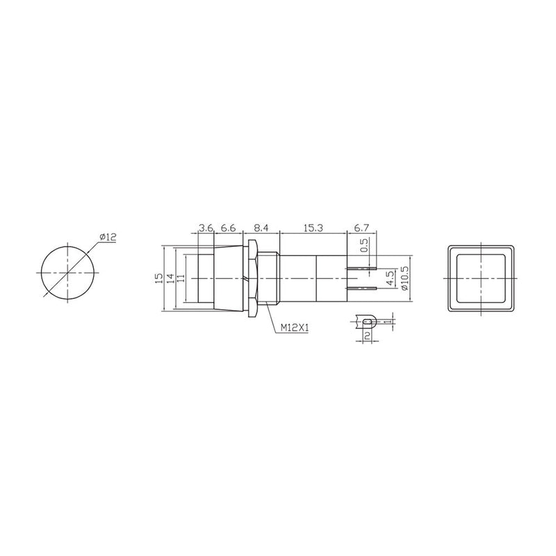 Square Base Push Button 1A 250V