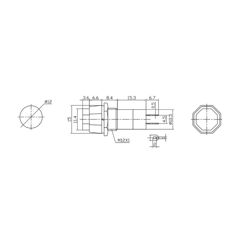 Unipolar Switch Hexagonal Base 1A 250V