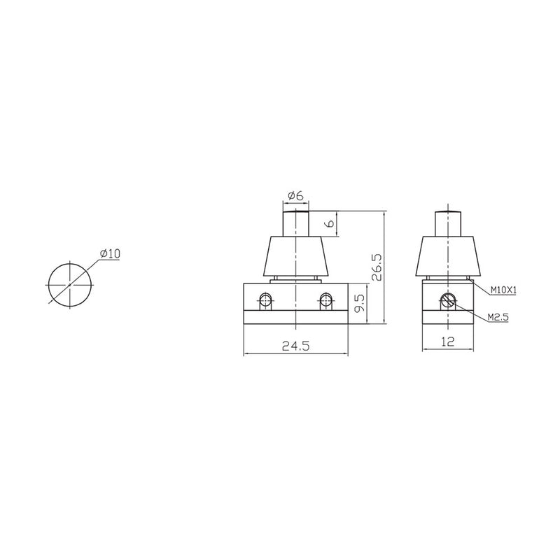 Unipolar Push Button Switch 2A 250V White