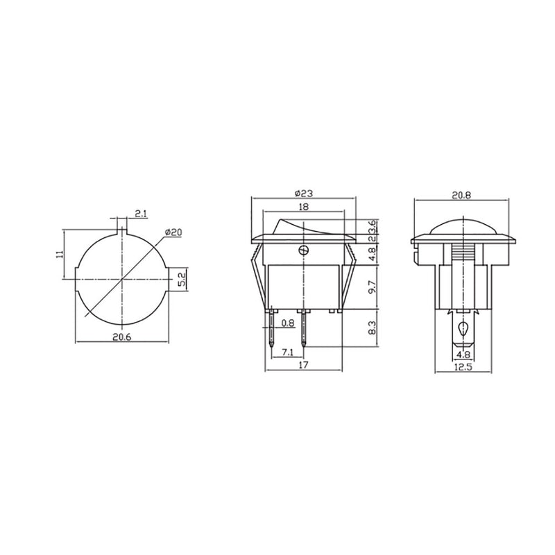 Rocker Switch 6.5A 250V