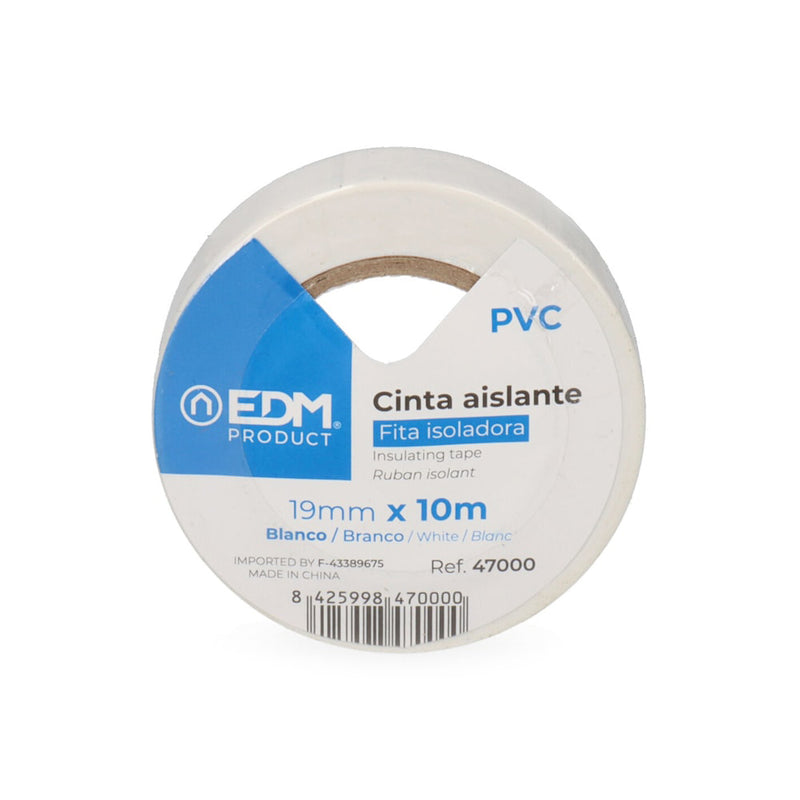 Cinta Aislante 10M X 19Mm Blanca Edm Calidad "Supra"