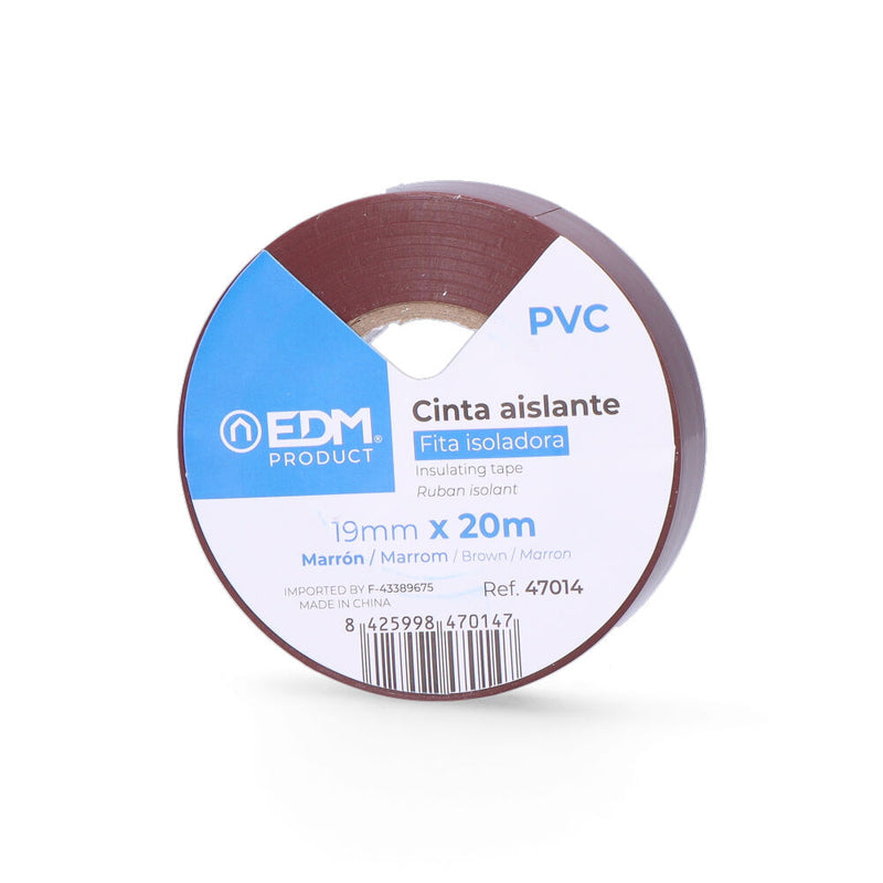 Cinta Aislante 20M X 19Mm Marron Edm Calidad "Supra"