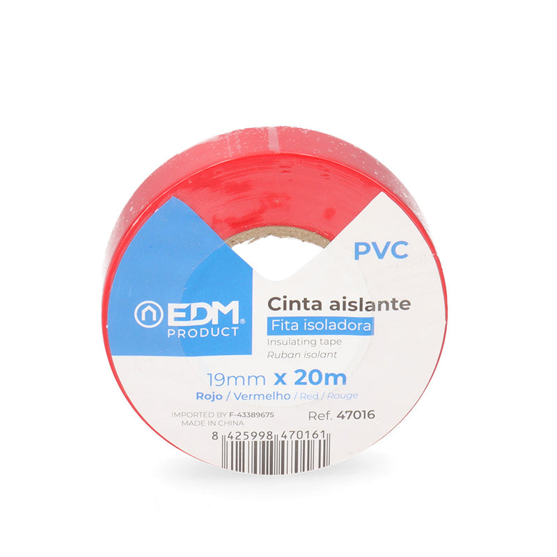 Insulating Tape 20M X 19Mm Red Edm Quality "Supra"