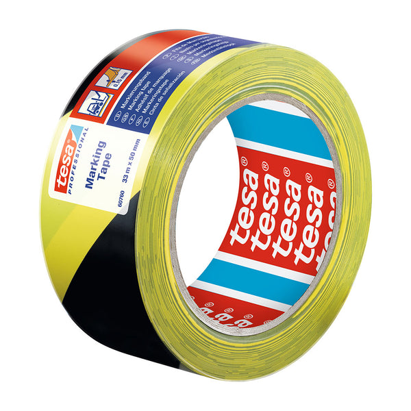 Adhesive Beacon Tape Black/Yellow 33M X 50Mm 60760 Tesa