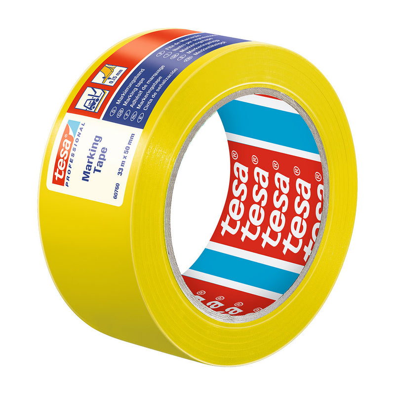 Yellow Adhesive Beacon Tape 33M X 50Mm 60760 Tesa