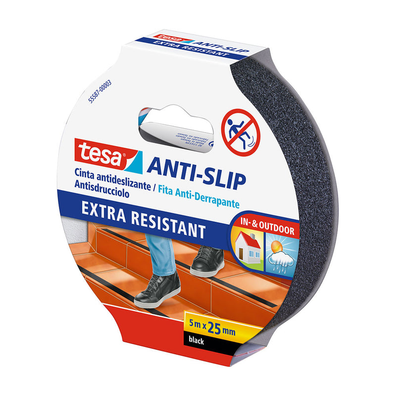 Black Anti-Slip Tape 5M X 25Mm 55587 Tesa