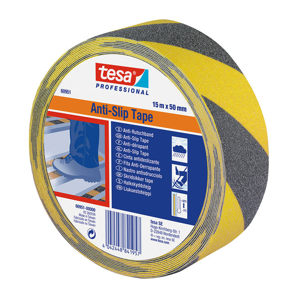 Anti-slip tape black/yellow 15m x 50mm 60951 Tesa