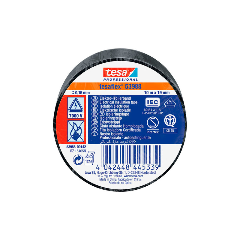 Approved Black Insulating Tape 10M X 19Mm 53988 Tesa