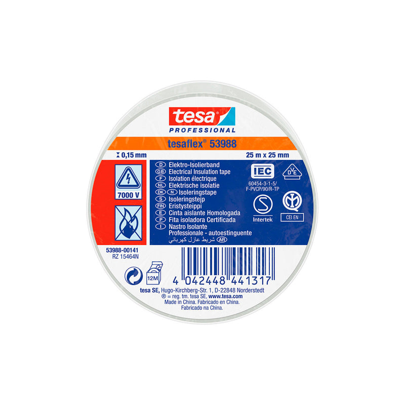 Approved White Insulating Tape 25M X 25Mm 53988 Tesa