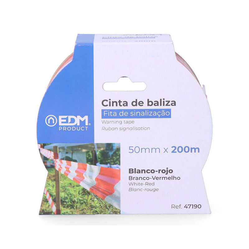 Cinta De Baliza Blanca/Roja 200M X 50Mm Edm