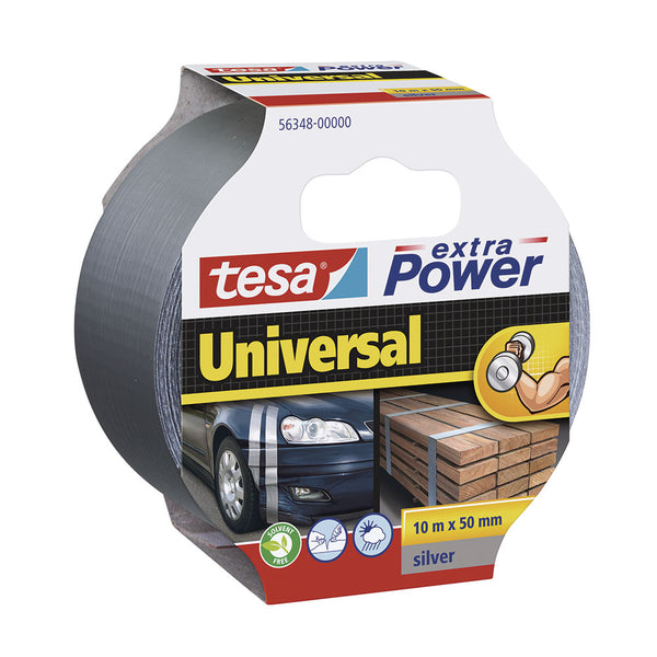 Extra Power Universal Duct Tape, 10M x 50Mm Silver Tesa