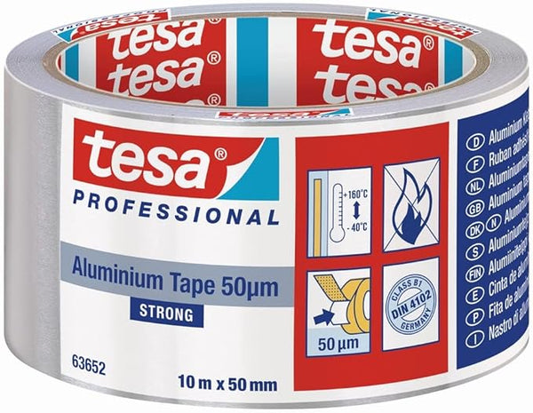 Universal Aluminum Tape, 50 Microns 10M X 50Mm With Protector 63632 Tesa