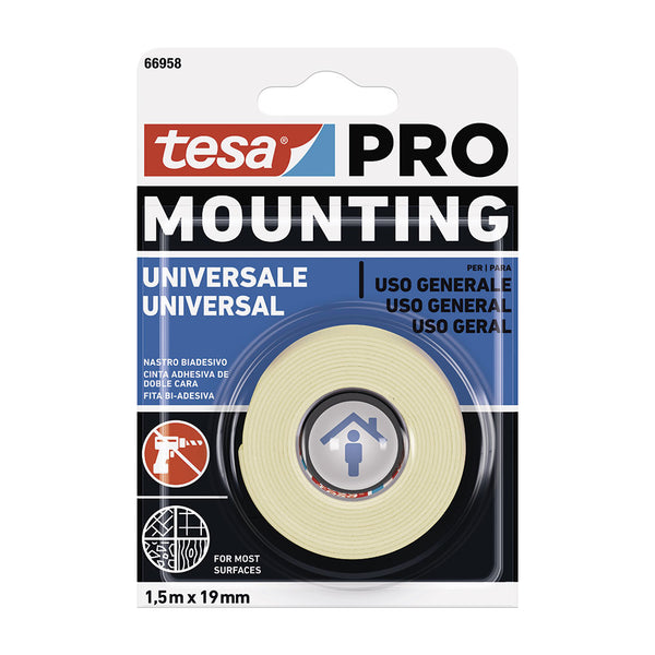 Cinta Doble Cara Mounting Pro Universal, 1, 5M X 19Mm 66958 Tesa