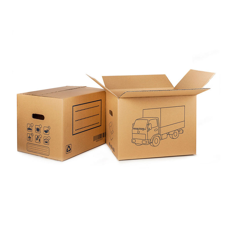 Cardboard Box for Moving (Die-Cut Handle) 40x30x30cm Fun &amp; Go