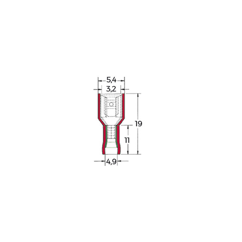 Female Faston Terminal 2.8mm (Bag of 100 units)