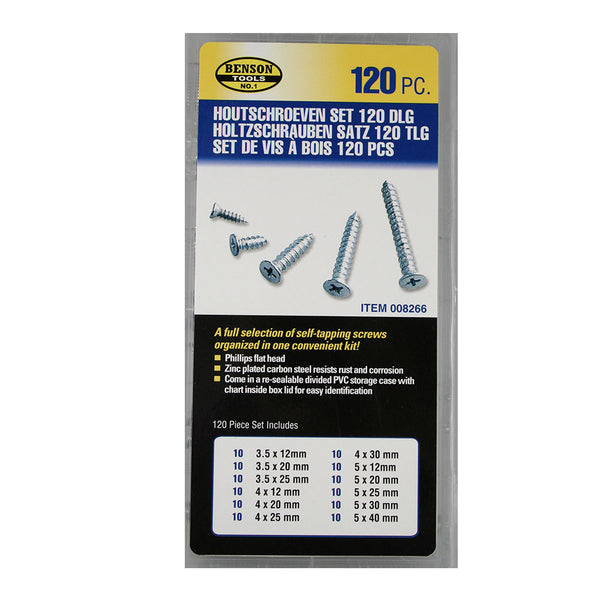 Set of 120 various wood screws