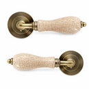 Aluminum model '4008' handle with Round Rosette in leather finish with porcelain 