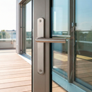 Manilla modelo '503' con placa ovalada estrecha de acero inoxidable para puertas