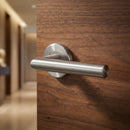 Morrigan stainless steel tubular handle for doors with Round Rosette 