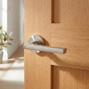 Manilla Rental '530A' roseta redonda de aluminio para puertas acabado níquel satinado