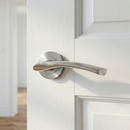Manilla Hermes de aluminio con Roseta Redonda acabado níquel satinado para puertas