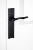 Manilla modelo 559 con placa rectangular de zamak acabado negro para puertas