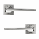 Manilla '559' de aluminio roseta cuadrada para puertas acabado níquel satinado