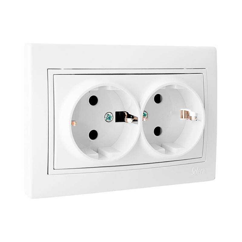 Double Socket Base T/Tl With Shutter 16A 250V Solera Erp60/2U