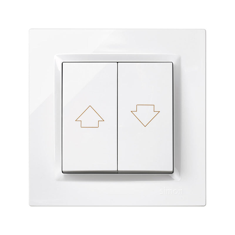 White Shutters Push Button With Frame