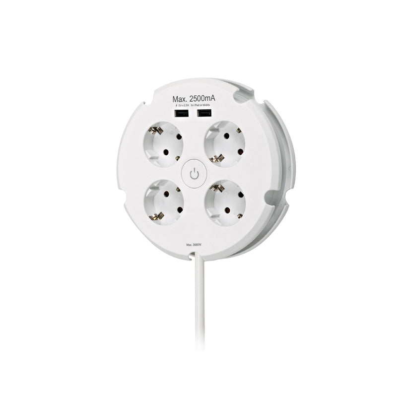 Multiple Combi Base 4 Outlets + 2 USB